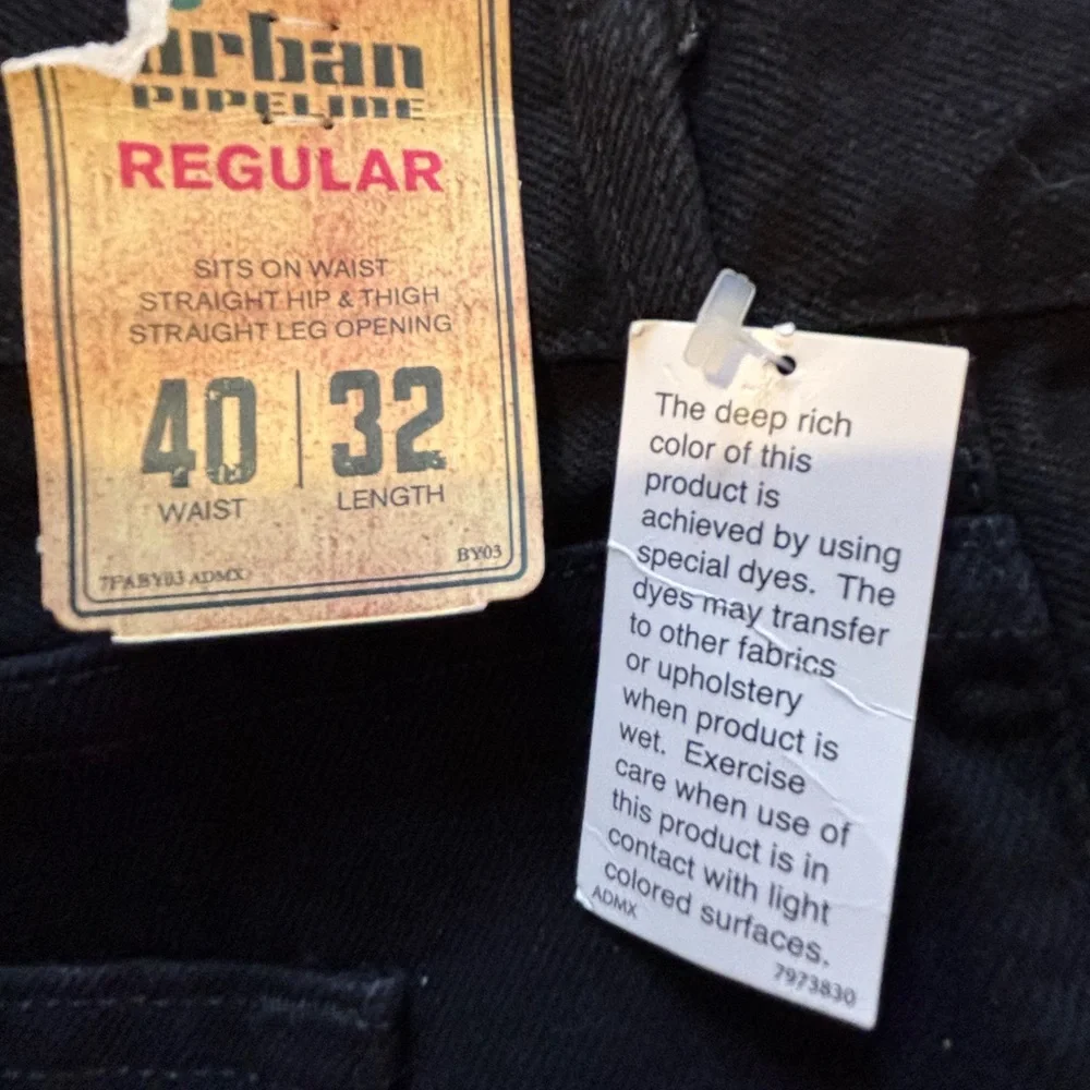 Urban Pipeline Jeans Straight Leg Regular‎ Fit Black Size 40x32